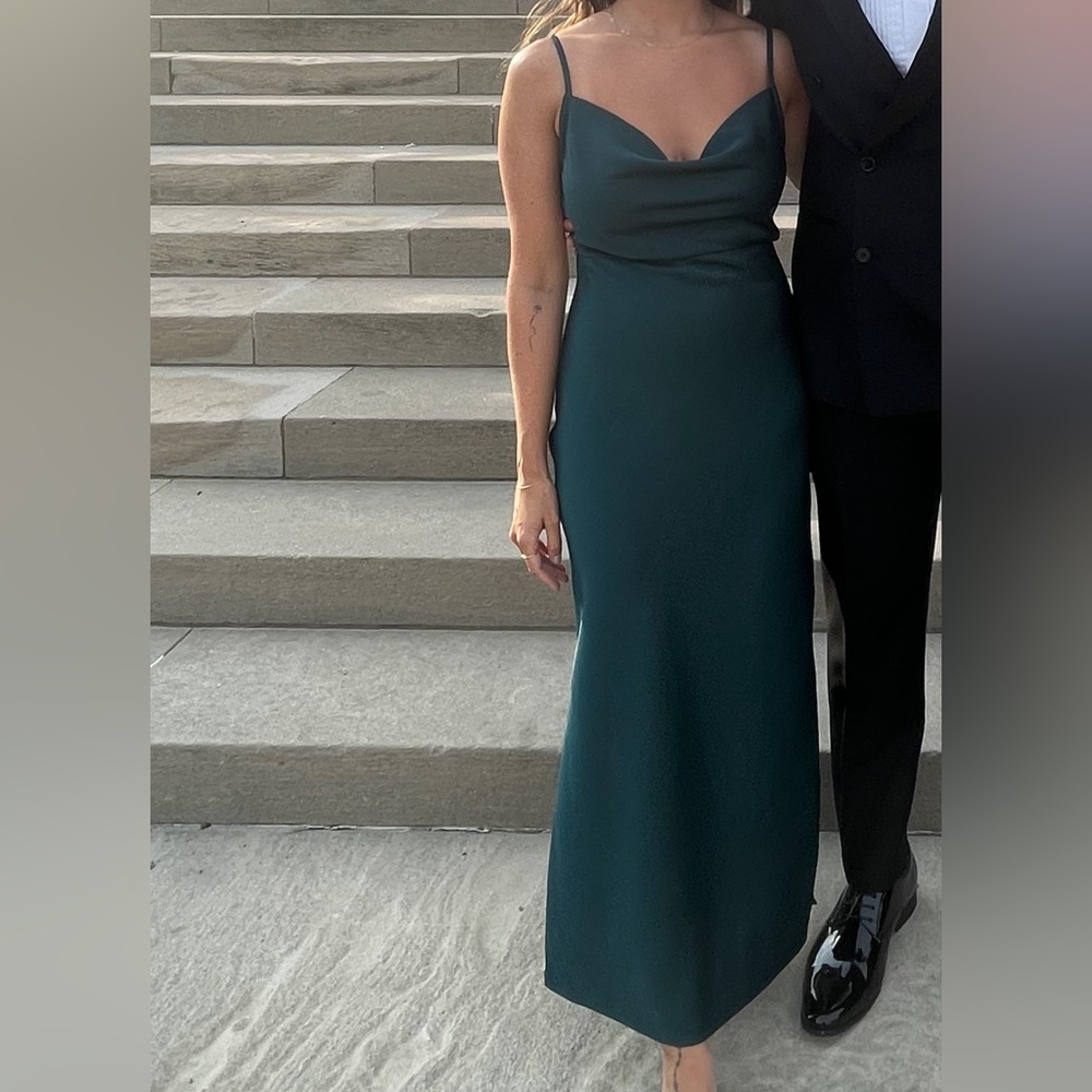 BHLDN Cali Satin Cowl-Neck Midi Slip